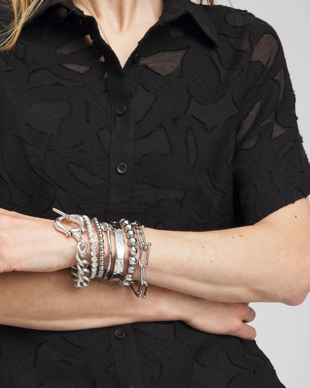 Silver Tone Horsebit Bracelet | Chico's